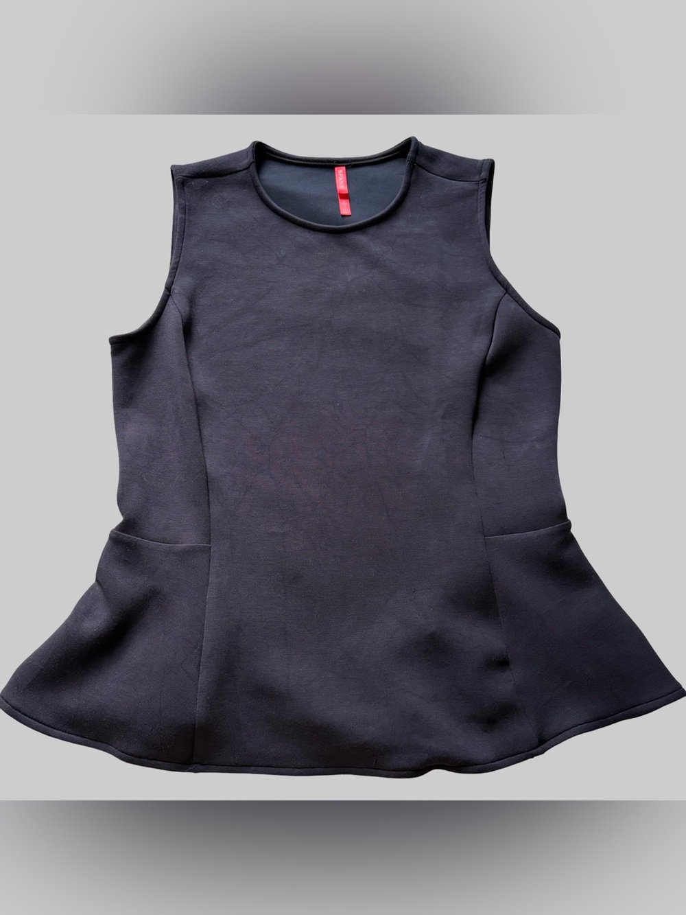 Spanx Airessentials Peplum Sleeveless Top Navy Blue